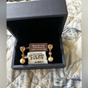 Levian Cultured pearl and diamond accent earrings